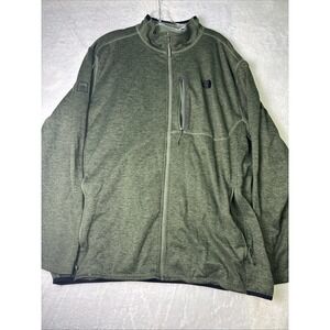 North face HLK men's Fleece midweight jacket zipper pockets heather green XXL